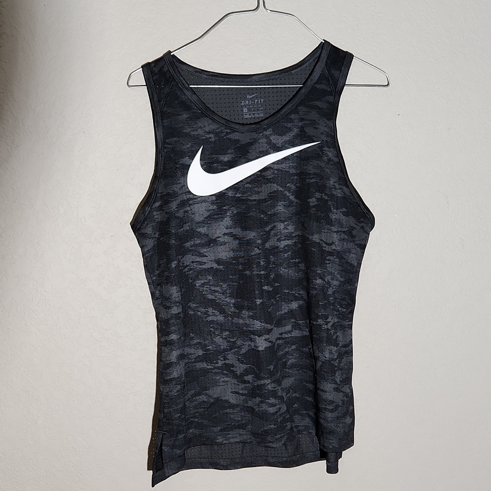 Nike Tank Top Dri Fit Small Camo Gray